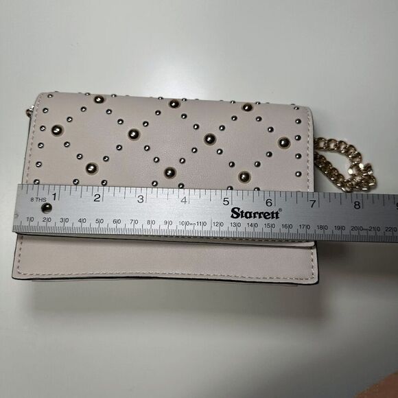 NINE WEST Mini Clutch Ivory Studded Faux Leather Crossbody Bag‎ - Picture 5 of 7